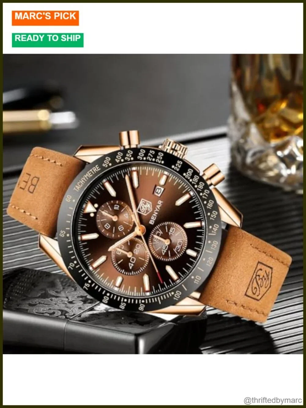 Analog Quartz Chronograph Watch with Silicone Strap Luminous Water Resistant